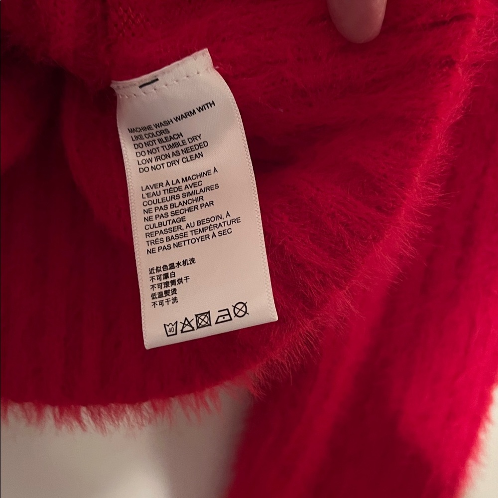 Urban Outfitters Vibrant Red Fuzzy Crop Cardigan Sweater - Picture 4 of 5